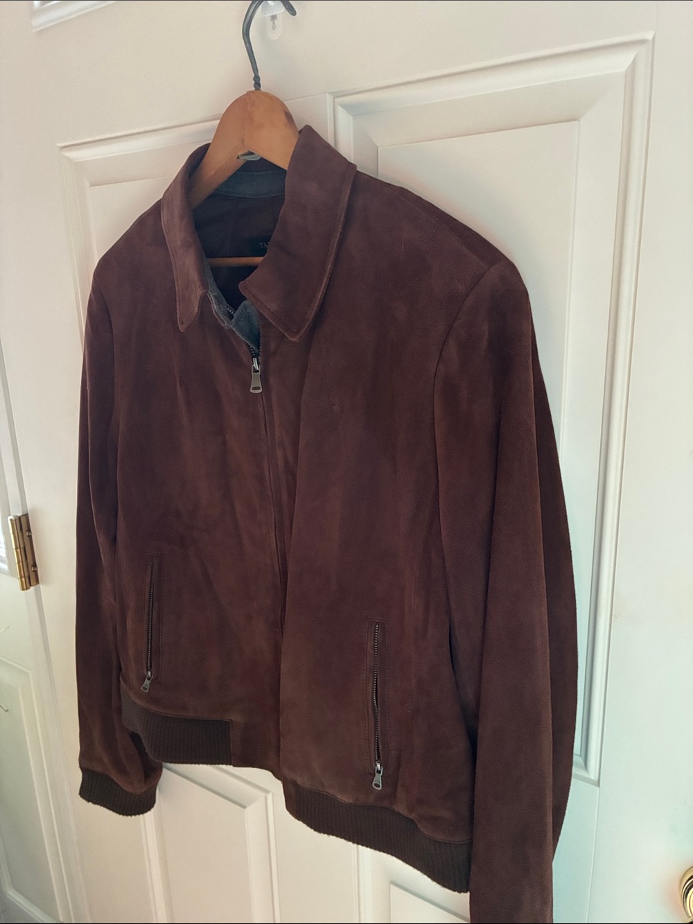 Talbots Brown Suede Bomber Jacket